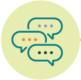 A graphic depiction of speech bubbles